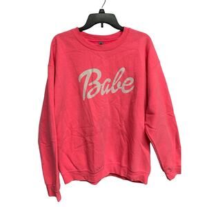 Pink “Babe” Graphic Sweatshirt Women’s Size L Cozy Pullover